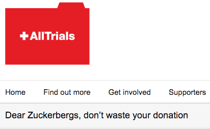Carta de AllTrials a Mark Zuckerberg y Priscilla Chan