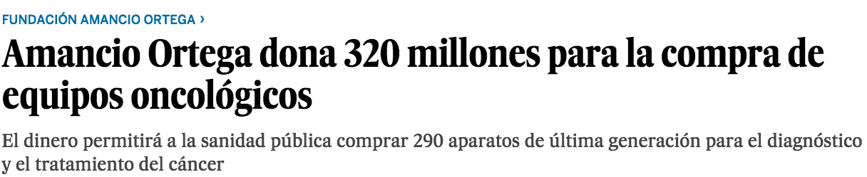 ¿Hay que decir «no gracias» a la filantropía de Amancio Ortega? Por Abel Novoa